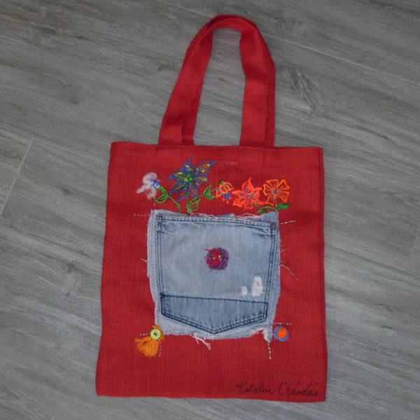 Flora … Eco Jute Tote - KatCdesign